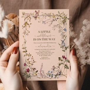 Invitación Una pequeña niña de flor silvestre Shower de bebé