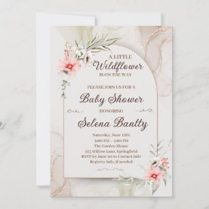 Invitación Una pequeña niña de flores silvestres ducha elegan