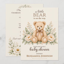 Una pequeña osa está en camino Baby Shower