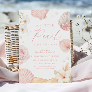 Invitación Una pequeña perla está en camino Baby Shower