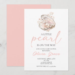 Invitación Una pequeña perla está en camino Baby Shower Coste
