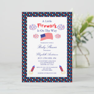 Invitación Una pequeña pirotecnia está en camino Baby Shower
