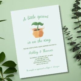 Invitación Una pequeña planta de jardinería de brotes Baby Sh