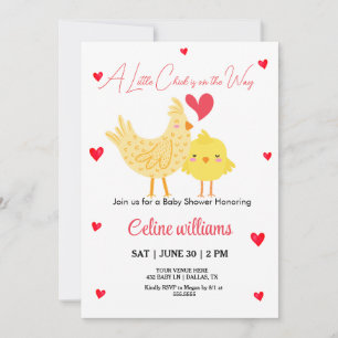 Invitación Una pequeña pollita está en camino baby shower