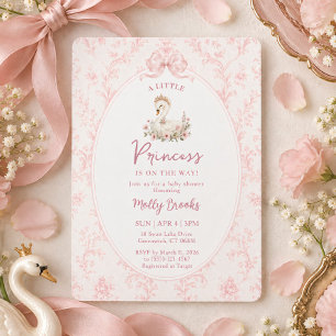 Invitación Una pequeña princesa Elegante Shower de Bebé Cisne