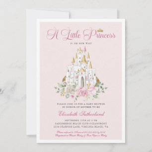 Invitación Una pequeña princesa está de camino Chica Baby Sho