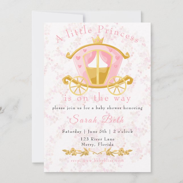 Invitación Una pequeña princesa está en camino a la invitació (Anverso)