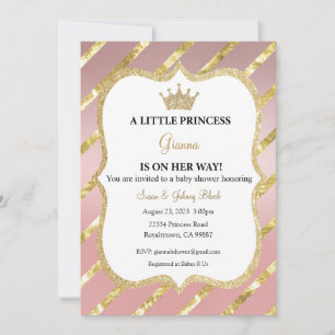 Invitación Una pequeña princesa está en camino Invitación, Ni