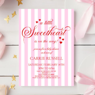 Invitación Una pequeña querida Cumpleaños Niña Corazones Rosa