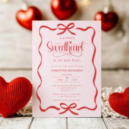 Invitación Una pequeña querida niña de San Valentín baby show