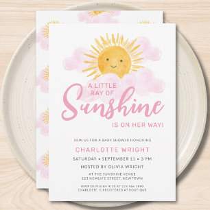 Invitación Una pequeña ráfaga de sol está en camino Baby Show