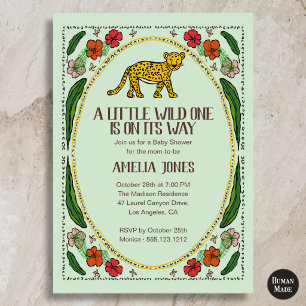 Invitación Una pequeña salvaje fiesta de Baby Shower de jagua