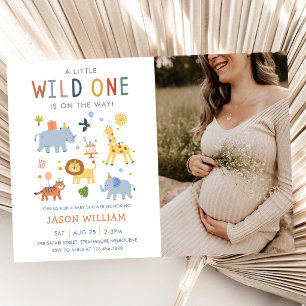 Invitación Una pequeña salvaje Safari Animales Baby Shower Fo