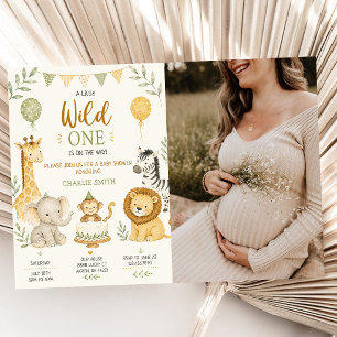 Invitación Una pequeña salvaje Safari Animales Foto de Baby S