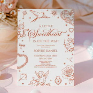 Invitación Una pequeña San Valentín Baby Shower dulzura