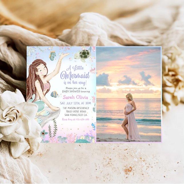 Invitación Una pequeña sirena Chica Fiesta de Baby Shower (Subido por el creador)