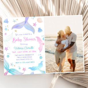 Invitación Una pequeña sirena Chica Fiesta de Baby Shower