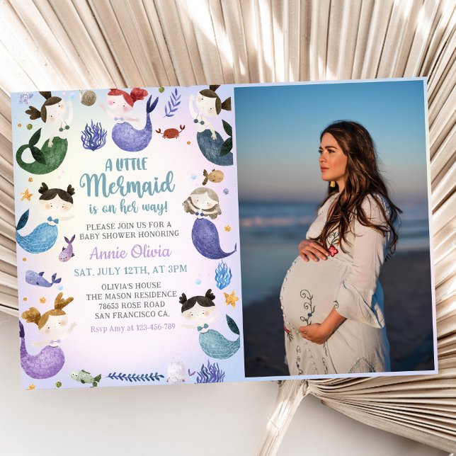 Invitación Una pequeña sirena Chica Fiesta de Baby Shower (Subido por el creador)