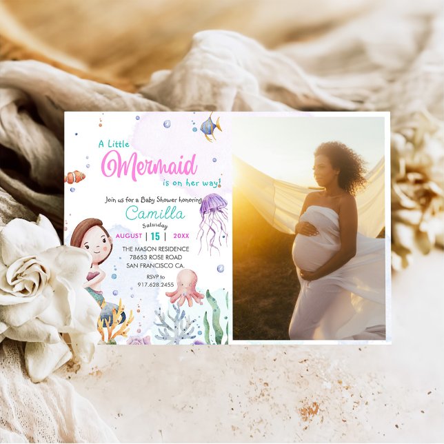 Invitación Una pequeña sirena Chica Fiesta de Baby Shower (Subido por el creador)
