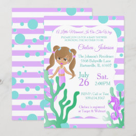 Invitación Una pequeña sirena de Baby Shower 🤰