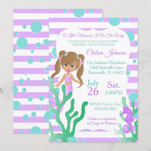Invitación Una pequeña sirena de Baby Shower 🤰