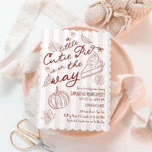 Invitación Una pequeña tarta adorable Baby Shower Otoño Rústi