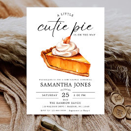 Invitación Una pequeña tarta adorable de calabaza de otoño pa