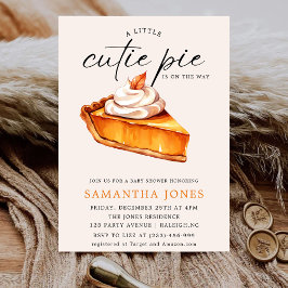 Invitación Una pequeña tarta adorable de calabaza de otoño pa