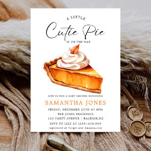 Invitación Una pequeña tarta adorable de calabaza de otoño pa