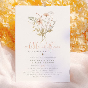 Invitación Una pequeña temática boho de naturaleza de flor si