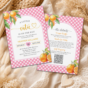 Invitación Una pequeña ternura rosa todo en uno para baby sho