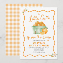 Invitación Una pequeña y adorable cuadrícula naranja para Bab