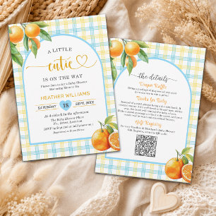 Invitación Una pequeña y adorable ducha de bebé azul todo en 