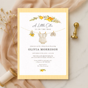 Invitación Una pequeña y adorable fiesta de bebé con cuadros 
