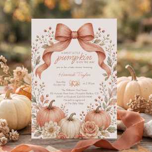 Invitación Una pequeña y dulce calabaza Baby Shower otoñal ne