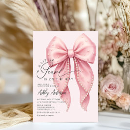 Invitación Una Perla Está En Camino De La Baby Shower De Bow 