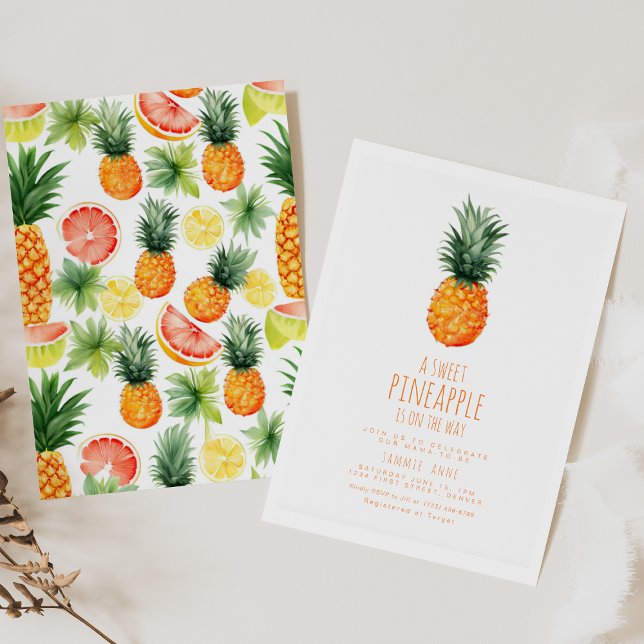 Invitación Una Piña Dulce Está En Camino (Subido por el creador)