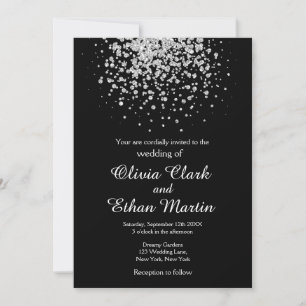 Invitación Una pizca moderna de plata en negro