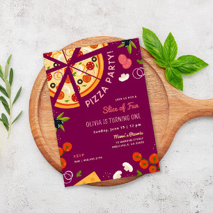 Invitación Una rebanada de Fiesta del primer cumpleaños de Pi
