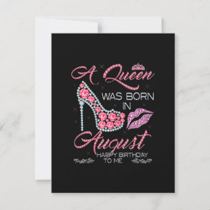 Invitación Una Reina Nació En Agosto Regalo De Cumpleaños Par