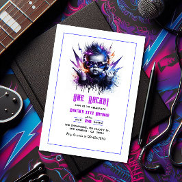 Invitación ¡Una Roca! Rock On 1º Fiesta de cumpleaños