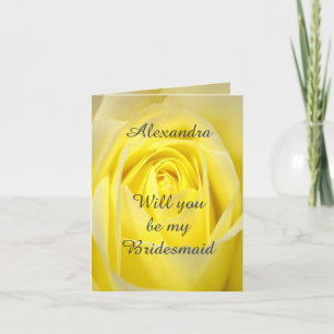 Invitación Una rosa amarilla brillante será mi novia.