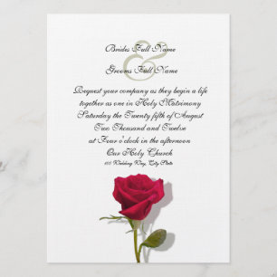 Invitación Una rosa roja