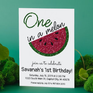 Invitación Una sandía en Melon First Birday
