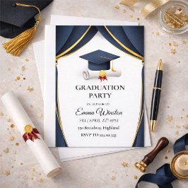 Invitación Una simple ceremonia de graduación con cuatro foto