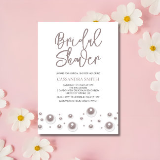 Invitación Una simple ducha de novia de Pearl Blanca
