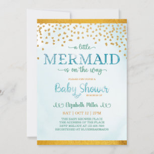 Invitación Una Sirenita Está En Camino De Baby Shower
