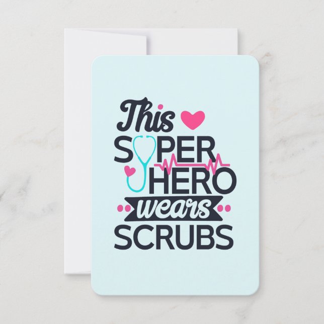 Invitación Una Superheroína De Enfermería Divertida Diciéndol (Anverso)