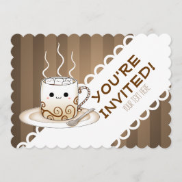 Invitación Una taza caliente del animado del kawaii lindo del