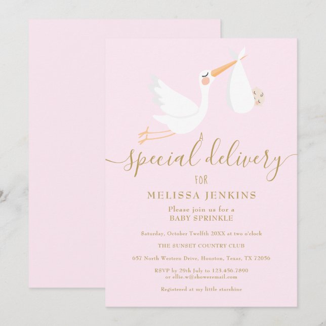Invitación Una tienda de entrega especial Baby Shower / Sprin (Anverso / Reverso)